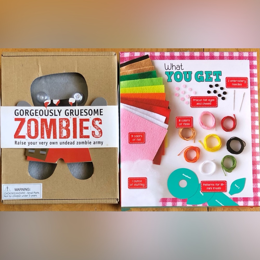 Sew Mini Treats / Felt Food Craft Kit by Klutz & Gorgeously Gruesome Zombies Kit